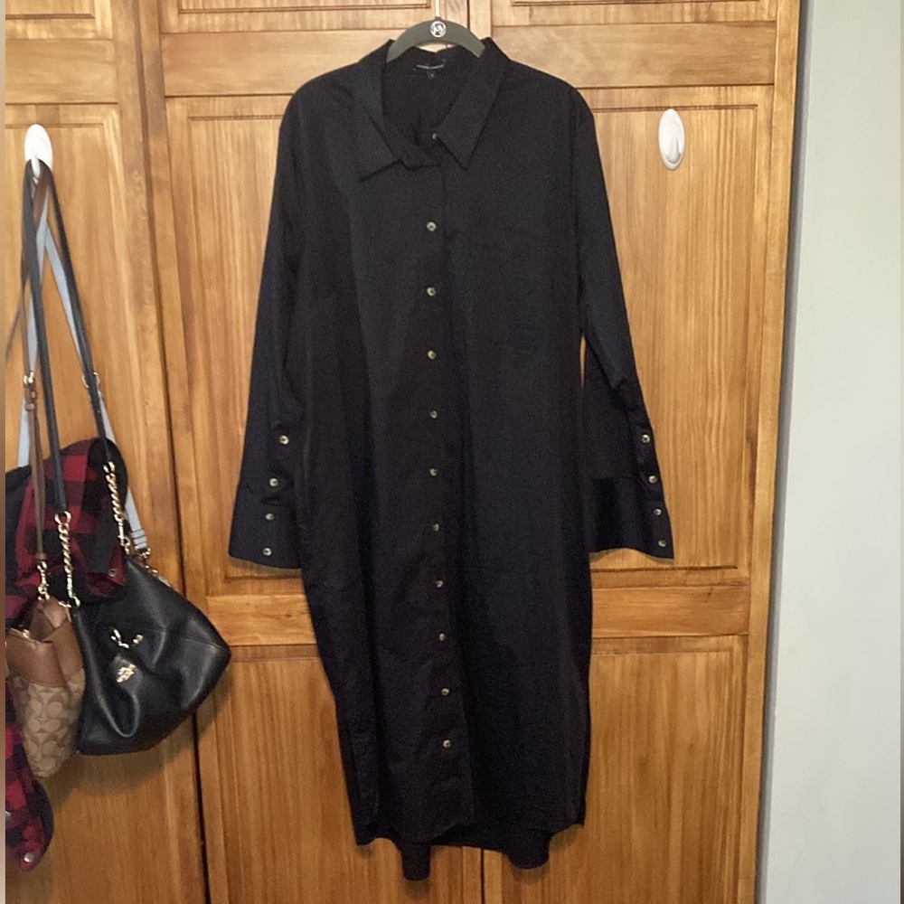 Universal Standard Peyton Poplin Shirt Dress Black S (14/16)